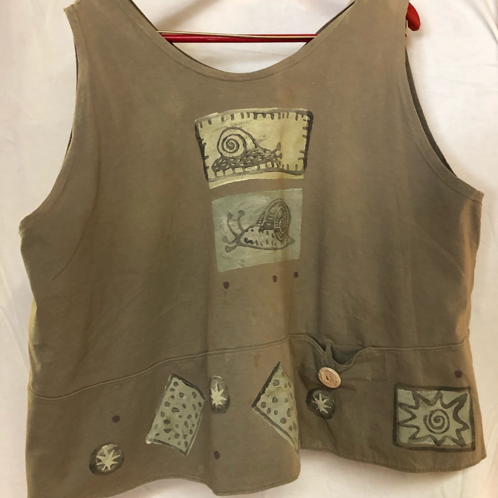 Vintage Blue Fish Sleeveless Pullover